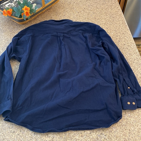 NWOT American Eagle Outfitters Navy Blue Flannel Long Sleeve Button Shirt Large - Picture 13 of 15